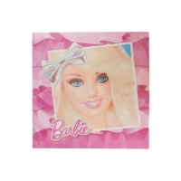 Servilletas de Barbie rosa de 16,5 x 16,5 cm - 15 unidades