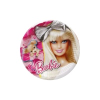 Platos de Barbie rosa de 20,5 cm - 5 unidades