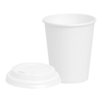 Vaso 480 ml de cartón (PLA) blanco con tapa - Honest Green - 25 unidades