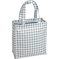 Bolsa de tela Vichy azul impermeable con cremallera