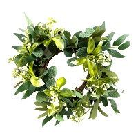 Corona decorativa para vela verde de 28 cm