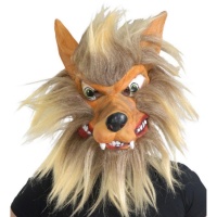 Máscara de lobo con pelo