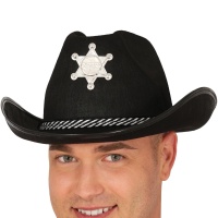 Sombrero negro de Sheriff - 57 cm