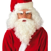 Peluca y barba blanca Papa Noel