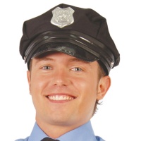 Gorra de policía negra - 60 cm