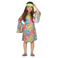 Disfraz de hippie flower power para niña