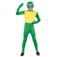 Disfraz de tortuga luchador verde para niño