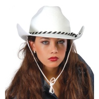 Sombrero blanco de vaquero con ala curva - 57 cm