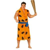 Disfraz de cavernícola naranja con cinturón para hombre