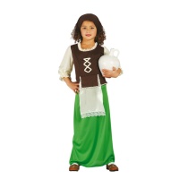Disfraz de posadera verde para niña