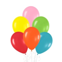 Globos de látex sólidos de 25 cm surtidos - Guirca - 100 unidades