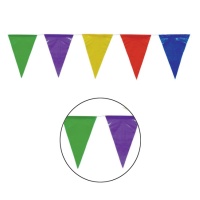 Banderín de triángulos multicolores - 50 m