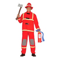 Disfraz de bombero con sombrero para hombre
