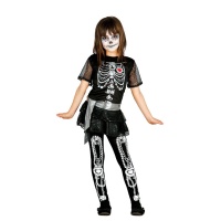 Disfraz de esqueleto lujoso para niña