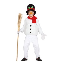 Disfraz de muñeco de nieve con bufanda y gorro infantil