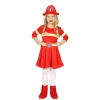 Disfraz de bombero con sombrero para niña