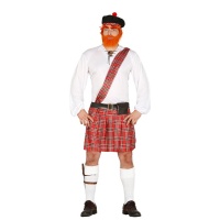 Disfraz de escocés con falda para hombre