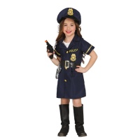 Disfraz de policía con gorro para niña