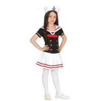 Disfraz de marinero negro y blanco para niña