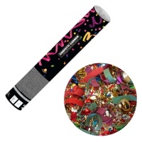 Cañón de confetti colorido de foil y papel - 30 cm