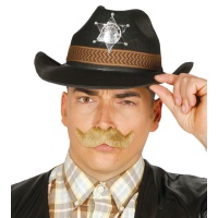 Sombrero negro de Sheriff para adulto - 60 cm
