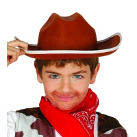 Sombrero marrón de vaquero infantil - 55 cm