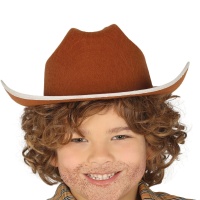 Sombrero marrón de vaquero infantil - 55 cm