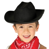 Sombrero negro de vaquero infantil - 53 cm