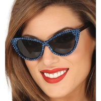 Gafas con brillantes azules