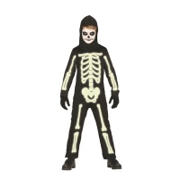 Disfraz de esqueleto fluorescente para niño
