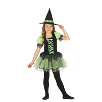 Disfraz de bruja verde para niña