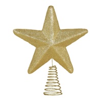 Estrella para el árbol dorada con espiral de 21 cm