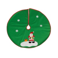 Pie árbol verde con Papá Noel de 90 cm