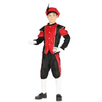 Disfraz de paje elegante rojo para niño
