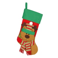 Calcetín de reno navideño de 44 cm