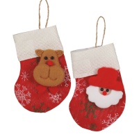 Adorno para el árbol de botas de Navidad de 14 cm - 2 unidades