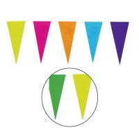Banderín de triángulos de papel multicolores - 10 m
