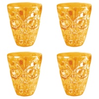 Vasos de 6 cm de plástico de chupito con forma de calavera - Guirca - 4 unidades