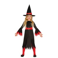 Disfraz de bruja roja para niña