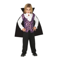 Disfraz de vampiro lila y negro para niño