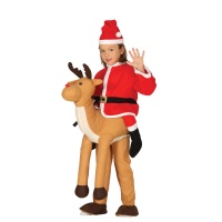 Disfraz de Papá Noel a hombros de reno infantil