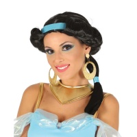 Peluca de princesa Jasmine para adulta