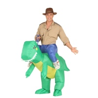 Disfraz de adulto a hombros de dinosaurio