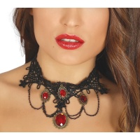 Collar con rubies rojos