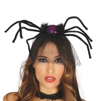 Diadema con araña lila