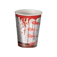 Vasos de cartón con manchas de sangre de 256 ml - 6 unidades