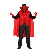 Disfraz de diablo negro y rojo para hombre