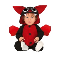 Disfraz de murciélago rojo y negro para bebé