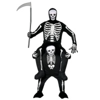 Disfraz de esqueleto a hombros de esqueleto adulto