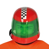 Casco rojo de piloto carreras - 56 cm